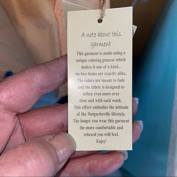 🆕 margaritaville boho peach knit crocheted cotton blend front tie top size Med - Picture 5 of 7